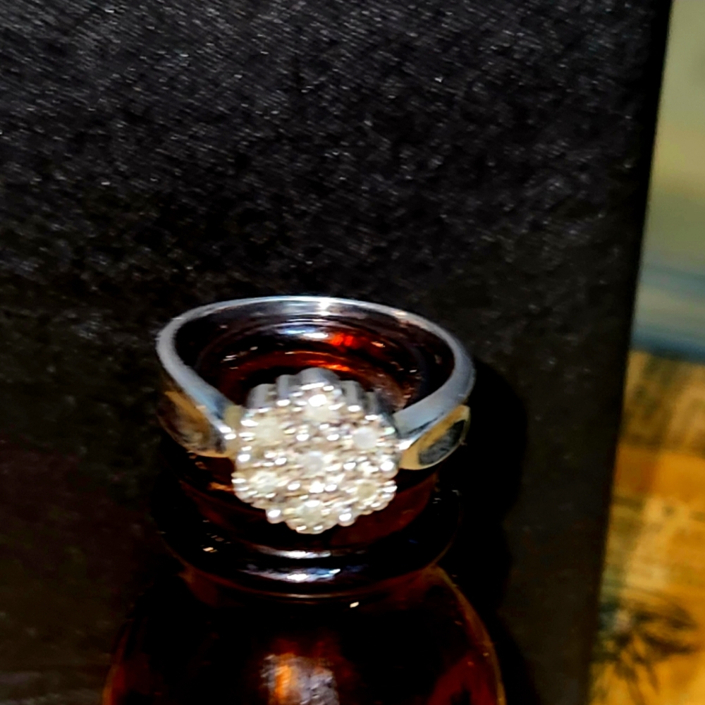 Natural Diamond Cluster Ring
